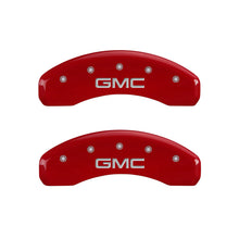 Load image into Gallery viewer, MGP 4 Caliper Covers Engraved Front &amp; Rear GMC Yellow finish black ch