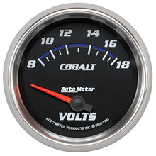 Load image into Gallery viewer, AutoMeter Gauge Voltmeter 2-5/8in. 18V Electric Cobalt