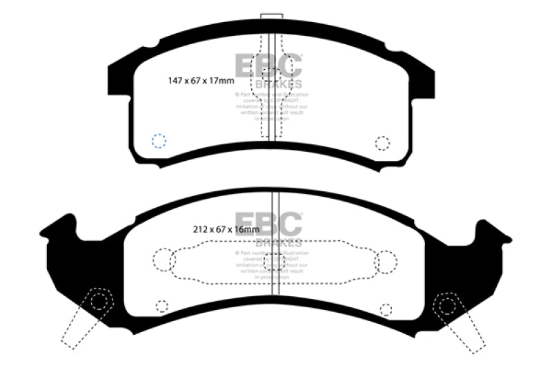 EBC 92-93 Buick Le Sabre (FWD) 3.8 Ultimax2 Front Brake Pads