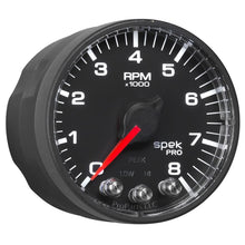 Load image into Gallery viewer, Autometer Spek-Pro Black 2 1/16 inch 8K RPM Tach w/ Shift Light and Peak Memory