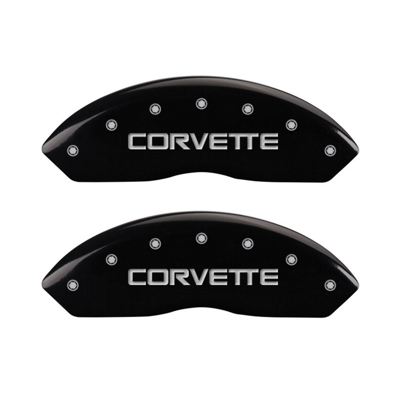 MGP 4 Caliper Covers Engraved F & R C4/Corvette Black Finish Silver Char 1988 Chevrolet Corvette