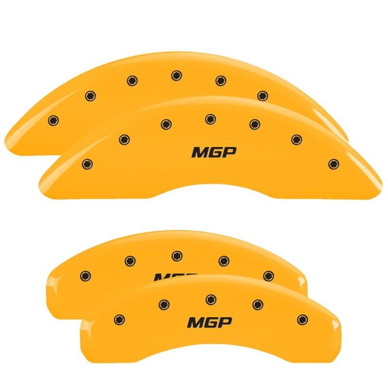 MGP 4 Caliper Covers Engraved Front & Rear MGP Yellow Finish Black Char 2009 Mercedes-Benz SL550