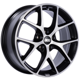 BBS SR 19x8.5 5x112 ET46 Satin Black Diamond Cut Face Wheel -82mm PFS/Clip Required