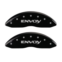 Load image into Gallery viewer, MGP 4 Caliper Covers Engraved Front &amp; Rear Envoy Black finish silver ch