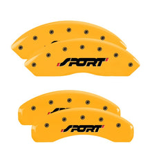 Load image into Gallery viewer, MGP 4 Caliper Covers Engraved Front &amp; Rear Oval logo/Ford Yellow finish black ch