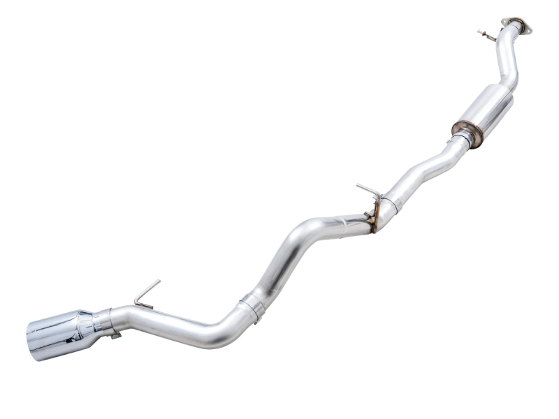 AWE Tuning 2021+ Ford Bronco 0FG Single Rear Exit Exhaust w/Chrome Silver Tip & Bash Guard