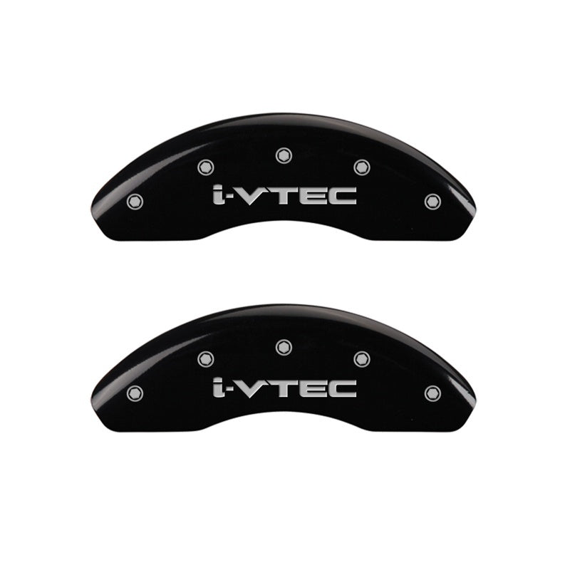 MGP Front set 2 Caliper Covers Engraved Front i-Vtec Black finish silver ch