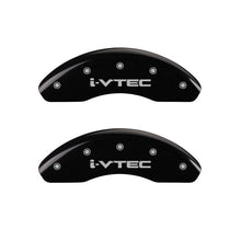 Load image into Gallery viewer, MGP Front set 2 Caliper Covers Engraved Front i-Vtec Black finish silver ch