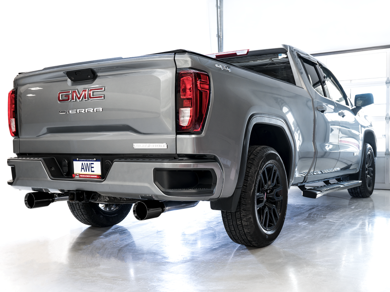 AWE Tuning 4th Gen GM 1500 5.3L 0FG Catback Split Rear Exit (Flat Bumper) - Dual Diamond Tips