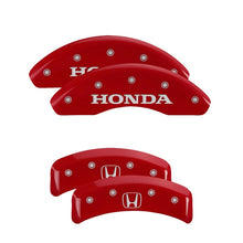 Load image into Gallery viewer, MGP 4 Caliper Covers Engraved Front &amp; Rear MGP Red finish silver ch