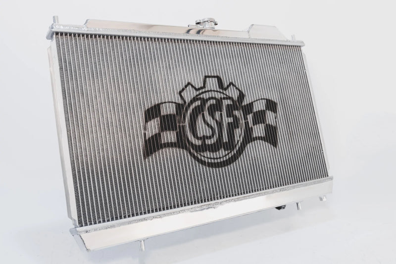 CSF 96-07 Mitsubishi Evo 4/5/6/7/8/9 Full-Slim Radiator w/12in Fan & Shroud/-16AN & Slip On Fitting