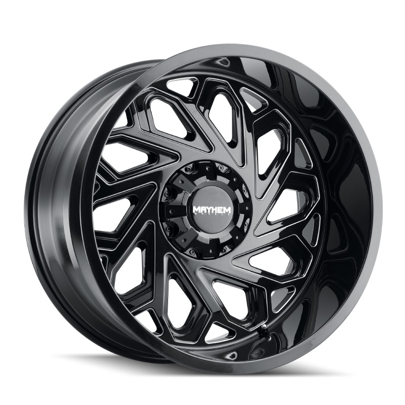 Mayhem 8112 Essex 20x10 / 5x127 BP / -19mm Offset / 87.1mm Hub Black w/ Milled Spokes Wheel