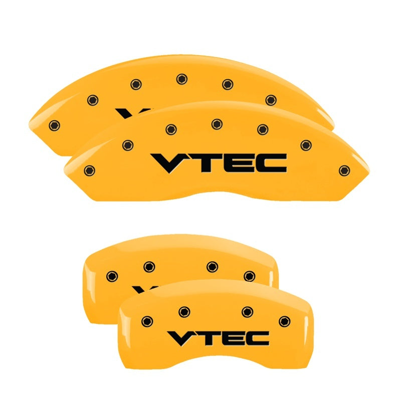 MGP 4 Caliper Covers Engraved Front & Rear Vtech Yellow finish black ch