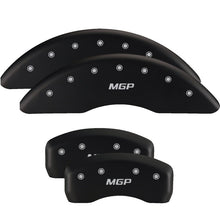 Load image into Gallery viewer, MGP 4 Caliper Covers Engraved Front &amp; Rear Bowtie Red finish silver ch