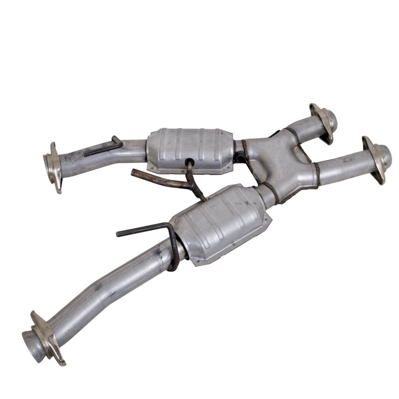 BBK 79-93 Mustang 5.0 Short Mid X Pipe w Catalytic Converters 2-1/2 For Automatic Long Tube Headers