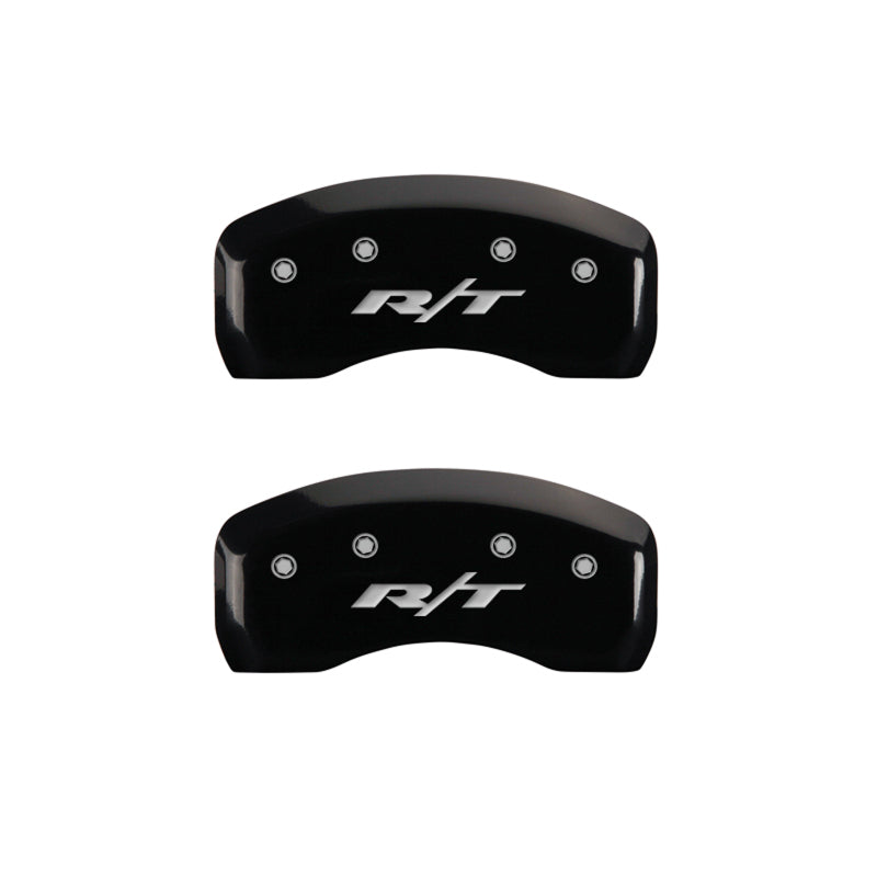 MGP 4 Caliper Covers Engraved Front & Rear RT Black finish silver ch