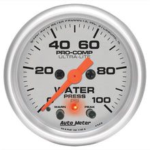 Load image into Gallery viewer, Autometer Ultra-Lite 2-1/16in 0-100PSI Electronic Water Pressure Gage