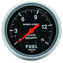 Load image into Gallery viewer, AutoMeter Gauge Fuel Pressure 2-5/8in. 15PSI Mechanical W/Isolator Sport-Comp