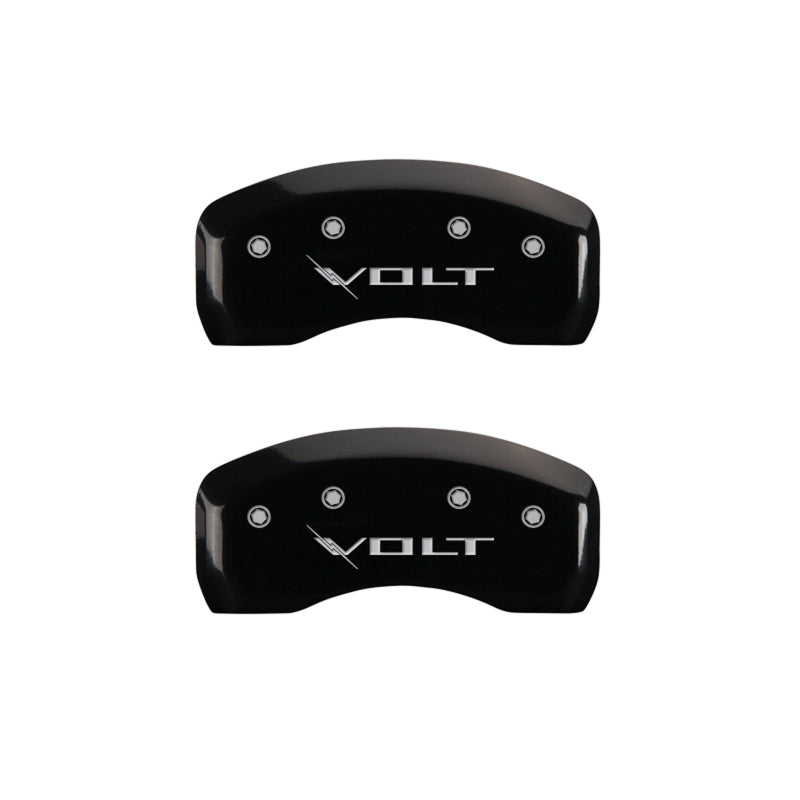 MGP 4 Caliper Covers Engraved Front & Rear Volt Black finish silver ch