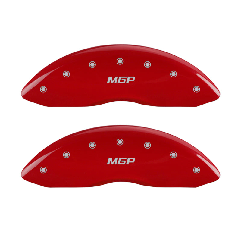 MGP 4 Caliper Covers Engraved Front & Rear MGP Red Finish Silver Characters 2019 Acura MDX