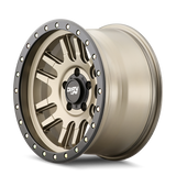 Dirty Life 9309 Canyon Pro 17x9/5x150 BP/0mm Offset/110mm Hub Satin Gold Wheel - Beadlock