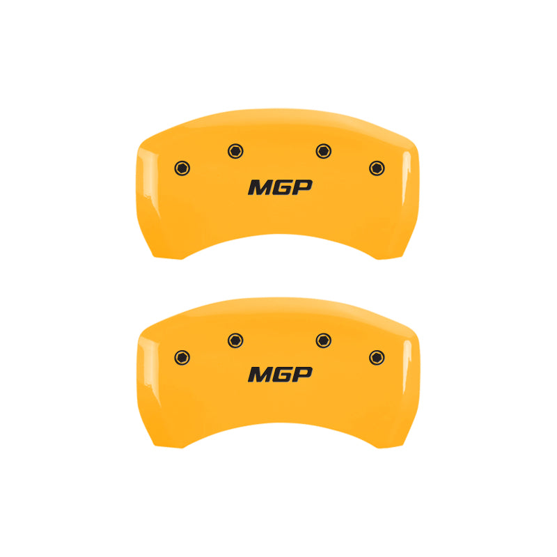 MGP 4 Caliper Covers Engraved Front & Rear MGP Yellow finish black ch