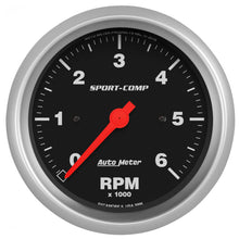 Load image into Gallery viewer, AutoMeter Sport-Comp 3-3/8in. 0-6K RPM In-Dash Tachometer Gauge