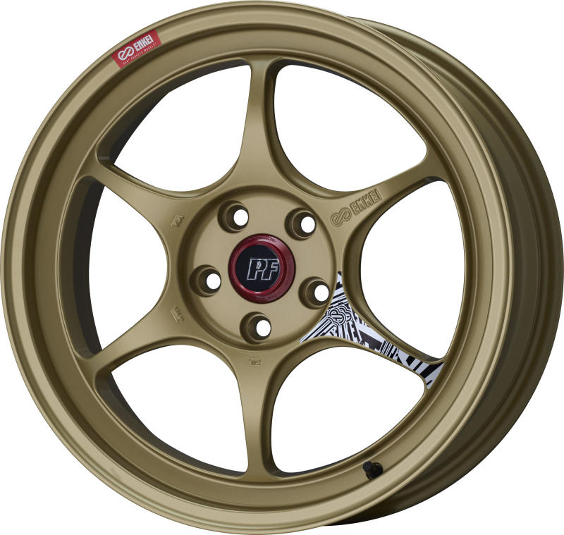 Enkei PF06 18x9in 5x114.3 BP 42mm Offset 75mm Bore Gold Wheel