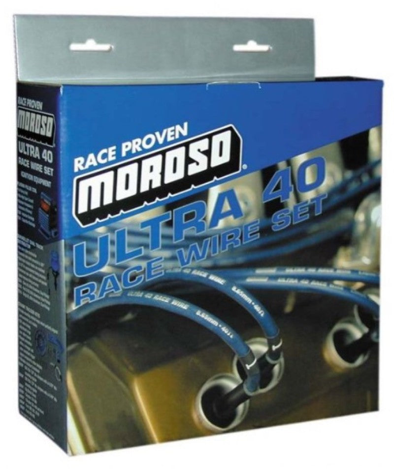 Moroso GM LS Ignition Wire Set - Ultra 40 - Sleeved - 9.75in - Blue