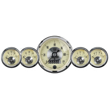 Load image into Gallery viewer, AutoMeter Gauge Kit 5 Pc 3-3/8in. &amp; 2-1/16in. Elec Speedo W/Wheel Odo Prestige Antq. Ivory