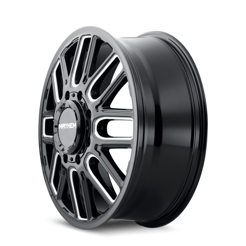 Mayhem 8107D Cogent Dually 20x8.25 / 8x200 BP / 115mm Offset / 142mm Hub Black w/Milled Spokes Wheel