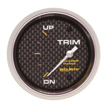 Load image into Gallery viewer, Autometer Marine Carbon Fiber Gauge 2-5/8in Electric Trim Level Gauge 0OHM Down - 90OHM Up