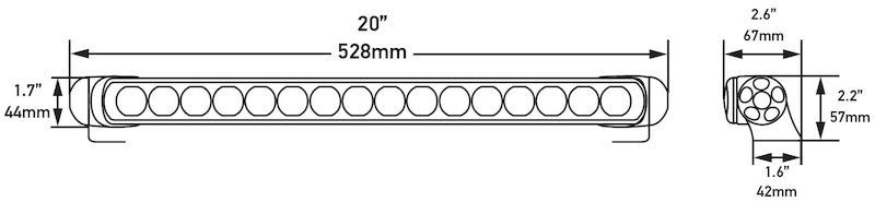 Hella LED Lamp Light Bar 9-33V 470/19in PEN MV ECE