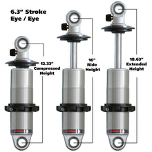 Load image into Gallery viewer, Ridetech HQ Series CoilOver Shock 6.3in Travel 2.5in Coil Eye/Eye Mounting 12.325inx18.625in