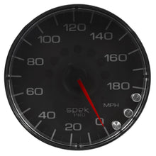 Load image into Gallery viewer, Autometer Spek-Pro Gauge Speedometer 5in 180 Mph Elec. Programmable Black/Chrome