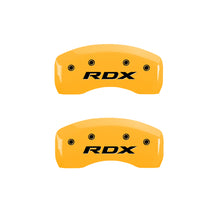 Load image into Gallery viewer, MGP 4 Caliper Covers Engraved Front Acura Engraved Rear RDX Yellow finish black ch