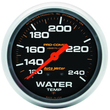 Load image into Gallery viewer, Autometer Liquid Filled Mechanical 66.7mm 120-240 deg F Water Termperature Gauge Includes 6in Tubing