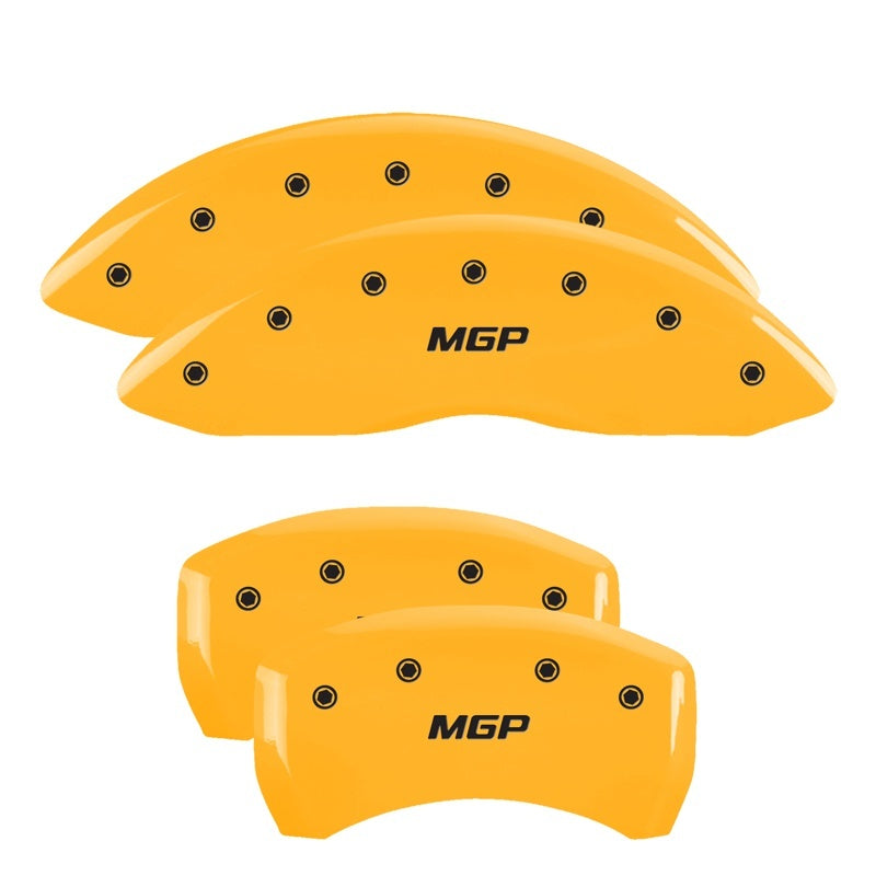 MGP 4 Caliper Covers Engraved Front & Rear MGP Yellow Finish Black Char 2000 Chevrolet Camaro