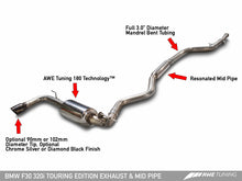 Load image into Gallery viewer, AWE Tuning BMW F30 320i Touring Exhaust &amp; Performance Mid Pipe - Chrome Silver Tip (102mm)