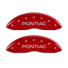 Load image into Gallery viewer, MGP 4 Caliper Covers Engraved Front Pontiac Engraved Rear G8 Red finish silver ch