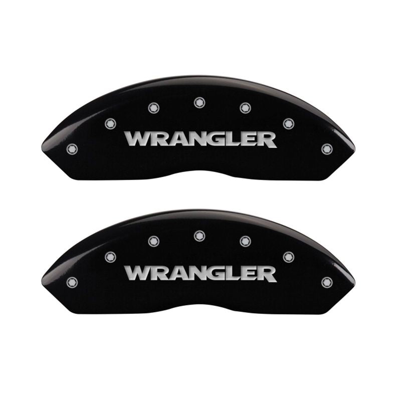 MGP 4 Caliper Covers Engraved Front & Rear WRANGLER Black finish silver ch