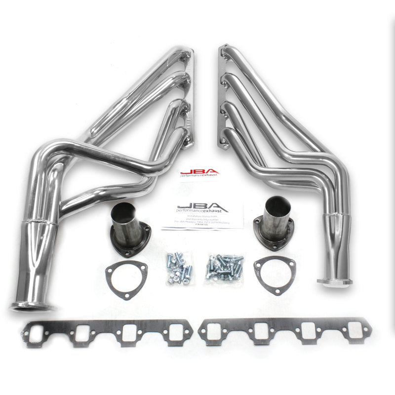 JBA 65-73 Ford Mustang 260-302/71-73 Ford 260-351W SBF 1-5/8in Primary Silver Ctd Long Tube Header