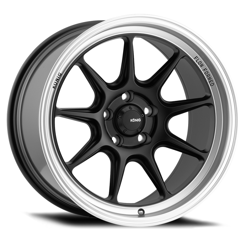 Konig Countergram 18x9.5A 5x114.3 ET35 Matte Black / Matte Machined Lip