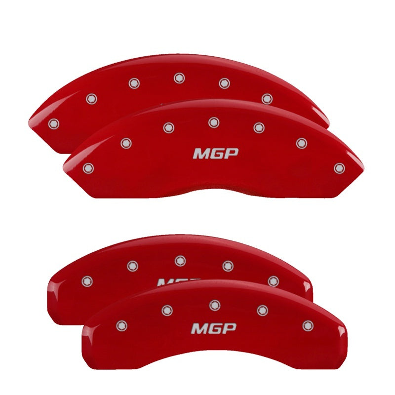 MGP 4 Caliper Covers Engraved front & Rear 2015/Sport Red finish silver ch