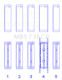 King Engine Bearings Ford Powerstroke 6.0L/6.4L Diesel Crankshaft Main Bearing Set - Size STD