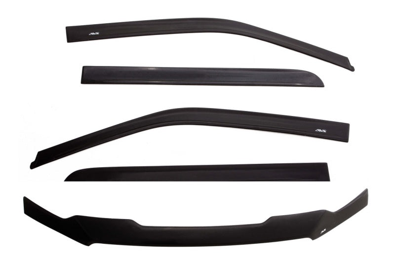 AVS 11-16 Ford F-350 Super Duty Supercrew Ventvisor & Aeroskin Deflector Combo Kit - Matte Black