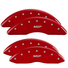 Load image into Gallery viewer, MGP 4 Caliper Covers Engraved Front &amp; Rear Oval logo/Ford Red finish silver ch