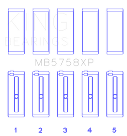 King Engine Bearings Peugeot EP6 1.6L/BMW N14B16C Main Bearing Set - Size STD