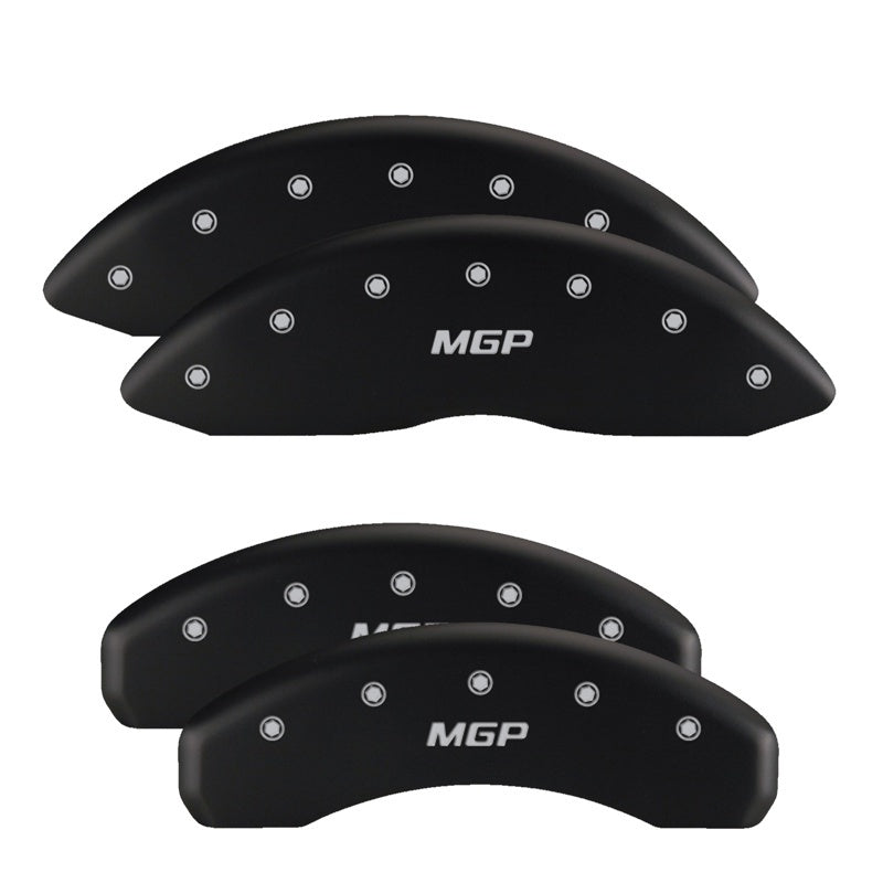 MGP 4 Caliper Covers Engraved Front & Rear Impala style/SS Black finish silver ch