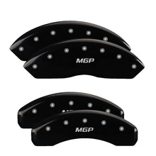 Load image into Gallery viewer, MGP Front set 2 Caliper Covers Engraved Front GMC Black finish silver ch